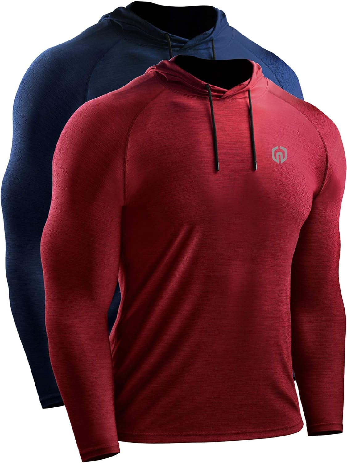 NELEUS Men's Long Sleeve Dry Fit Athletic Shirt with Hood for Workout and Running