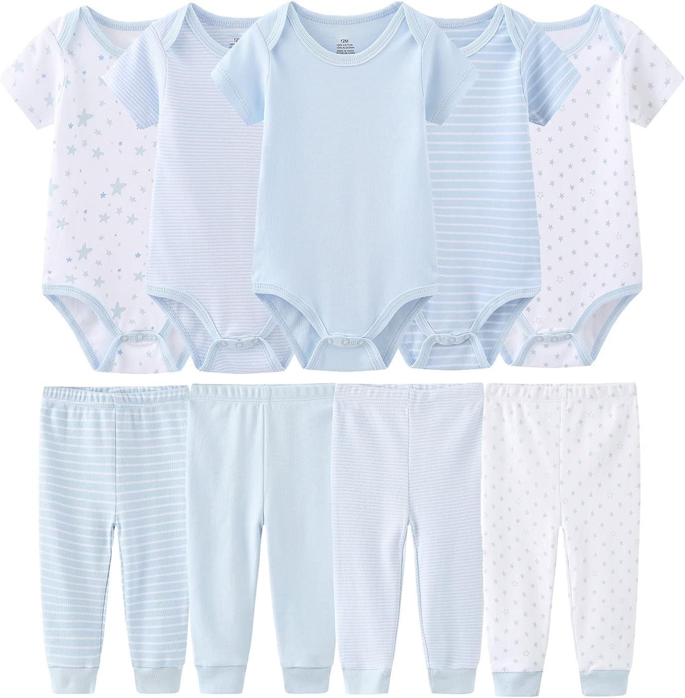 Newborn Baby Clothes Set Short Sleeve Baby Boy Pants Baby Girl Bodysuits Baby Layette Sets