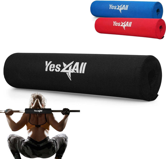 Yes4All Barbell Thick Foam Nylon Pad, Neck Shoulder Protective Pad for Lunges, Squats and Hip Thrust Fit Standard Olympic Bar