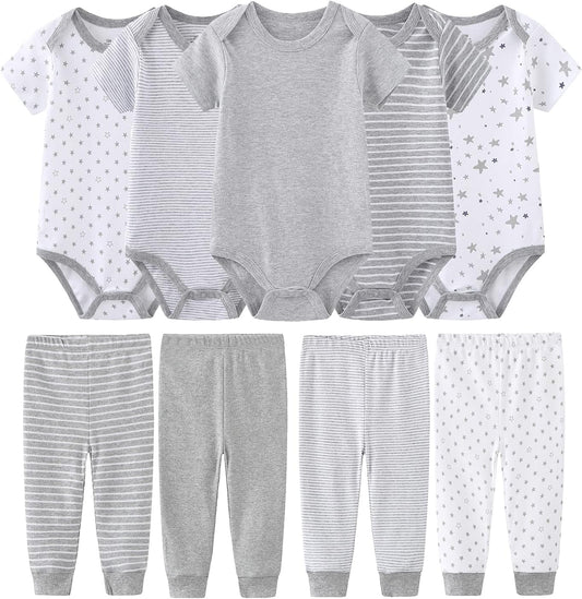 Newborn Baby Clothes Set Short Sleeve Baby Boy Pants Baby Girl Bodysuits Baby Layette Sets