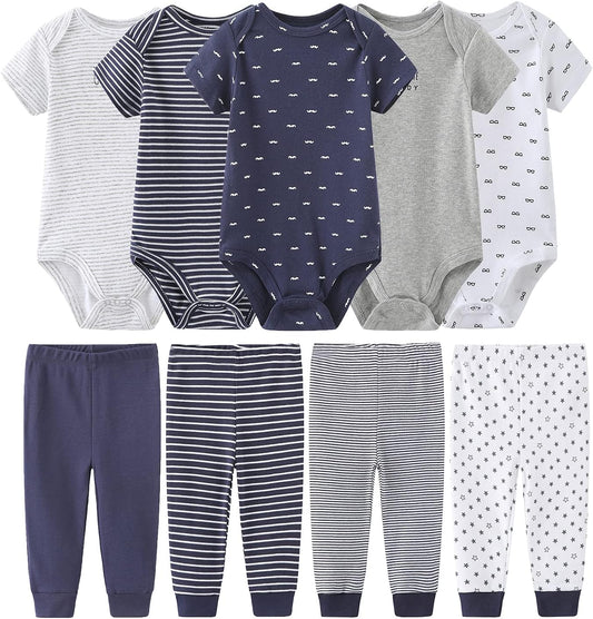 Newborn Baby Clothes Set Short Sleeve Baby Boy Pants Baby Girl Bodysuits Baby Layette Sets