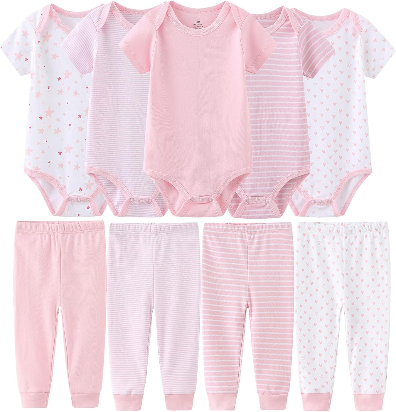 Newborn Baby Clothes Set Short Sleeve Baby Boy Pants Baby Girl Bodysuits Baby Layette Sets