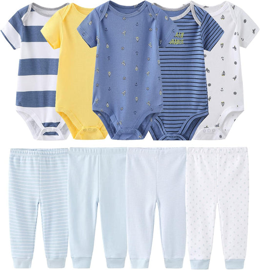 Newborn Baby Clothes Set Short Sleeve Baby Boy Pants Baby Girl Bodysuits Baby Layette Sets