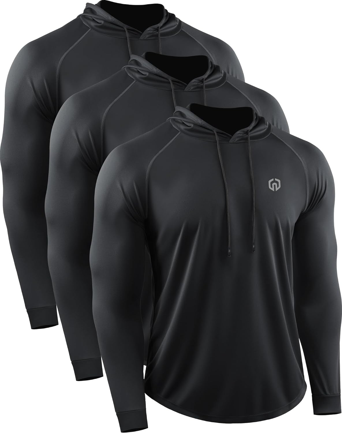 NELEUS Men'S Dry Fit Athletic Shirt Workout Running Long Sleeve Shirts with Hoods