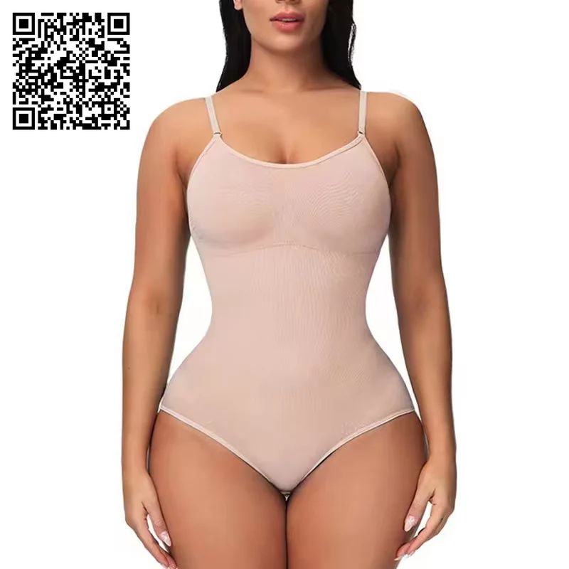 Super Sale V Neck Spaghetti Strap Bodysuit Compression Body Suits Open Crotch Shapewear Slimming Body Shaper Smooth Out Bodysuit