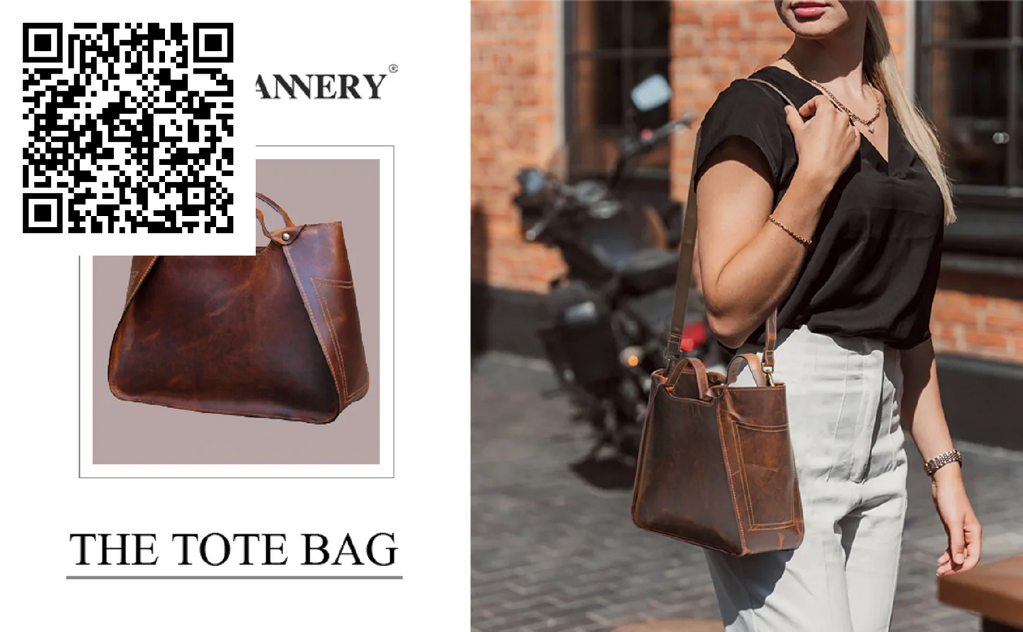 The Tannery Leather Shoulder Tote Bag for Women Large Designer Ladies Purse Satchel Travel Handbag