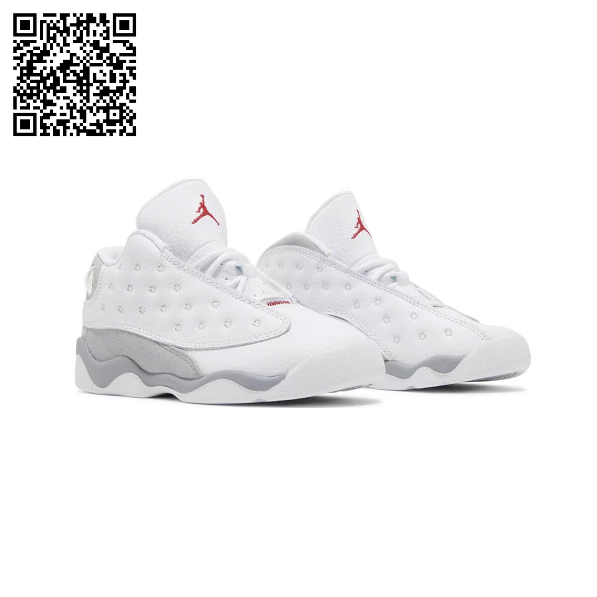 Air Jordan 13 Retro Wolf Grey 2023 Toddler DJ3004-160 White/Red/Gray SZ 1C-3Y