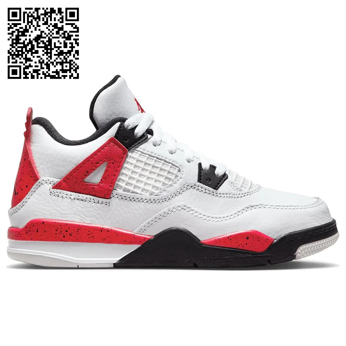 Little Kid'S Jordan 4 Retro White/Fire Red-Black (BQ7669 161) - 13