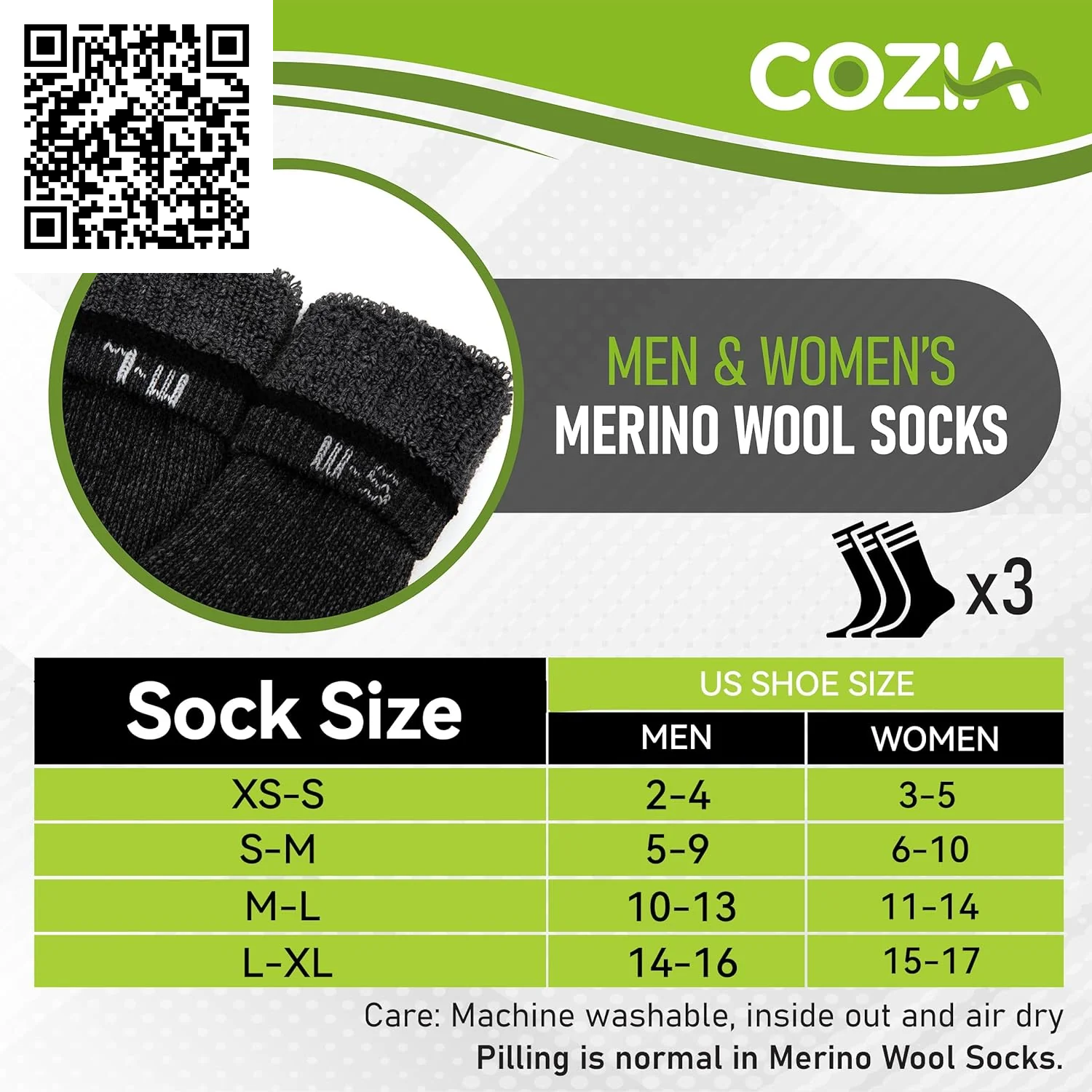 Merino Wool Socks Casual Warm Socks for Winter Cozy Boot Socks for Men & Women