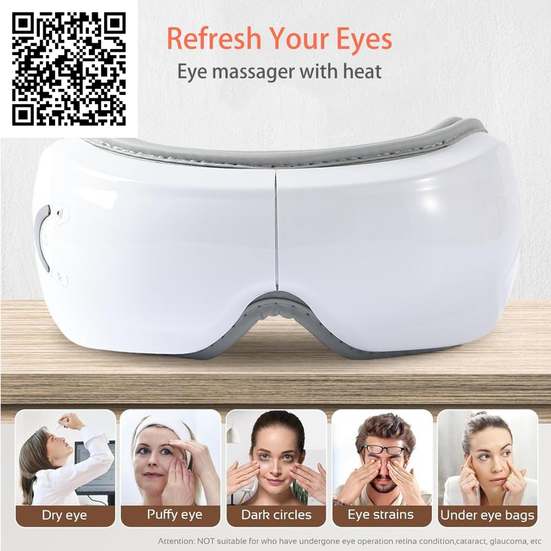 Rechargeable Electric Eye Massager, 1 Box Foldable Eye Massage Tool with 5 Modes for Christmas Gift, Portable Eye Care Instrument for Women & Men, Valentine'S Day Gift