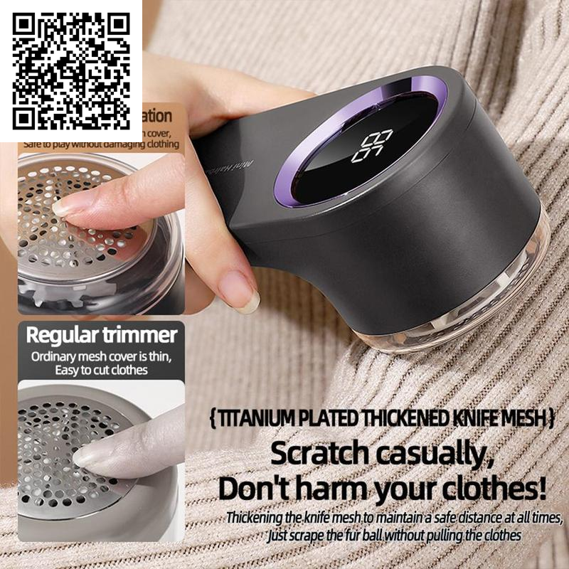 USB Rechargeable Electric Lint Remover, Portable Handheld LED Display Hairball Remover, Household Cleaning Tool for Clothes, Bedding, Furniture, Sofa