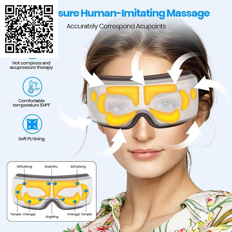 Rechargeable Electric Eye Massager, 1 Box Foldable Eye Massage Tool with 5 Modes for Christmas Gift, Portable Eye Care Instrument for Women & Men, Valentine'S Day Gift