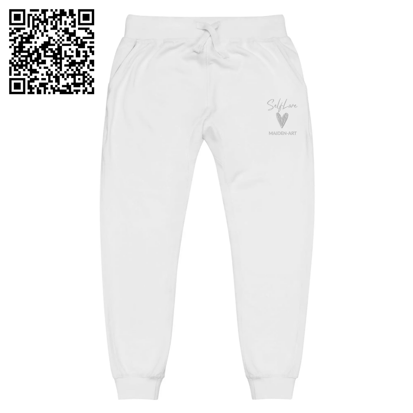 Self Love Unisex Fleece Sweatpants with Embroidery Fashion Sweatpants