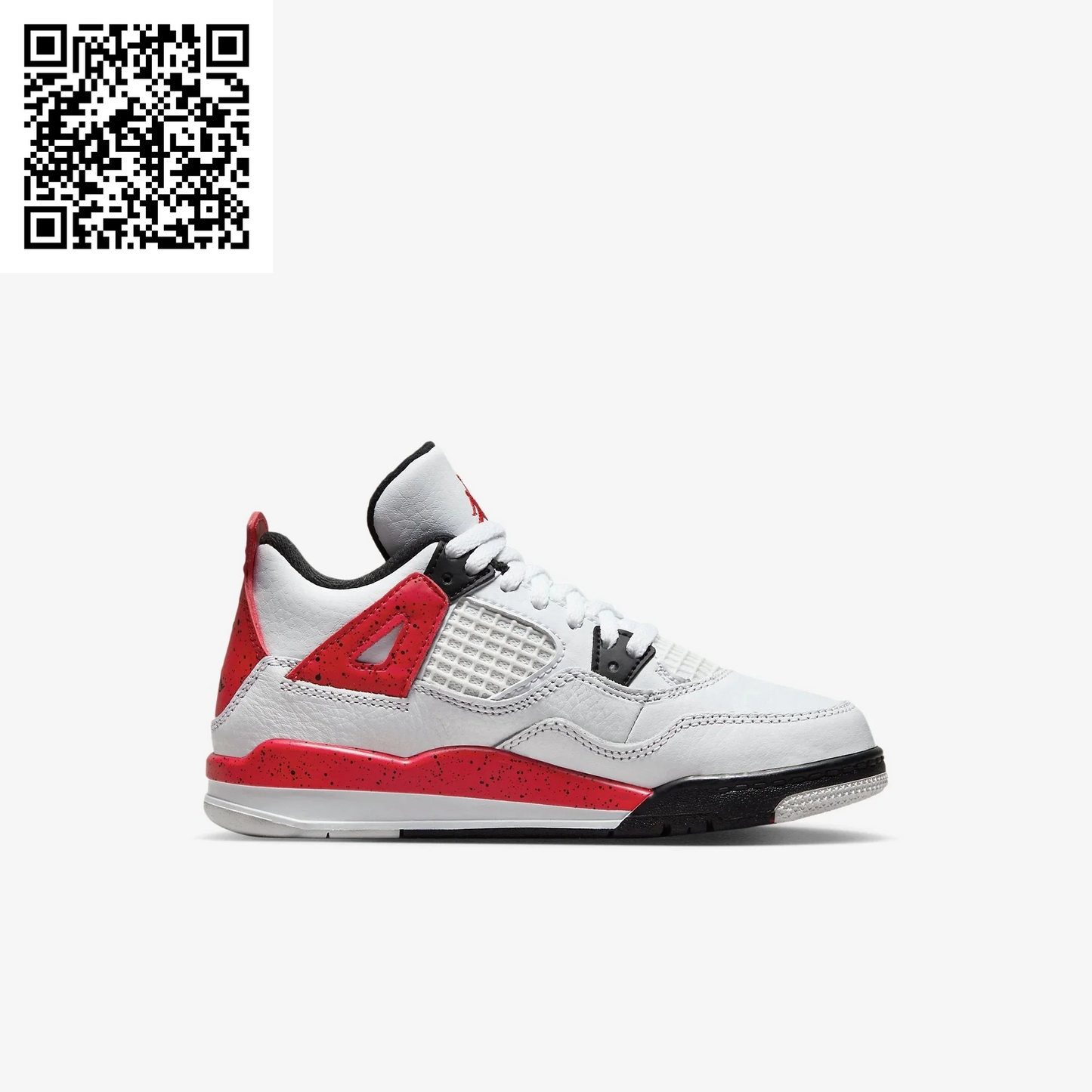 Little Kid'S Jordan 4 Retro White/Fire Red-Black (BQ7669 161) - 13