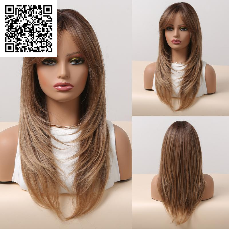 HAIRCUBE 22 Inch Brown Ombre Long Hair for Women