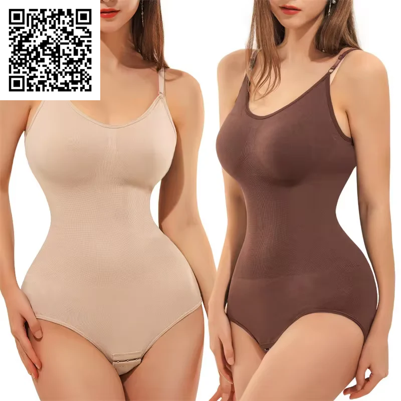 Super Sale V Neck Spaghetti Strap Bodysuit Compression Body Suits Open Crotch Shapewear Slimming Body Shaper Smooth Out Bodysuit