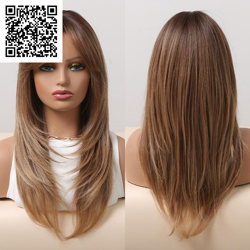 HAIRCUBE 22 Inch Brown Ombre Long Hair for Women