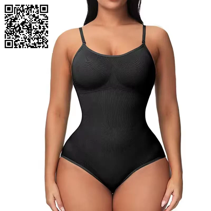 Super Sale V Neck Spaghetti Strap Bodysuit Compression Body Suits Open Crotch Shapewear Slimming Body Shaper Smooth Out Bodysuit