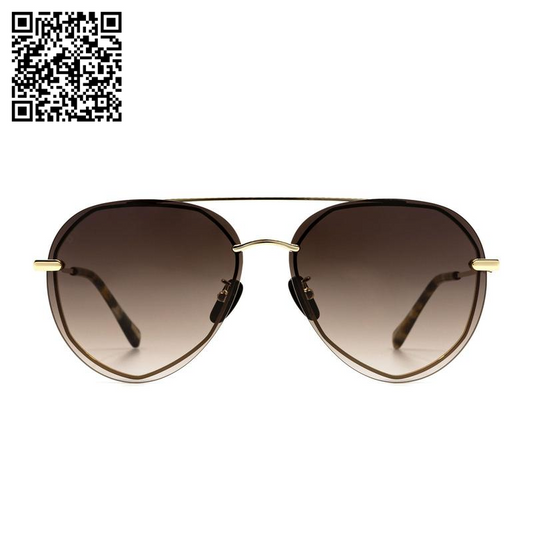 LENOX - GOLD + SEA TORTOISE TIPS + BROWN GRADIENT SUNGLASSES