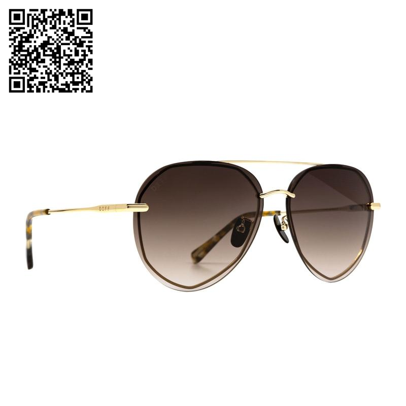 LENOX - GOLD + SEA TORTOISE TIPS + BROWN GRADIENT SUNGLASSES