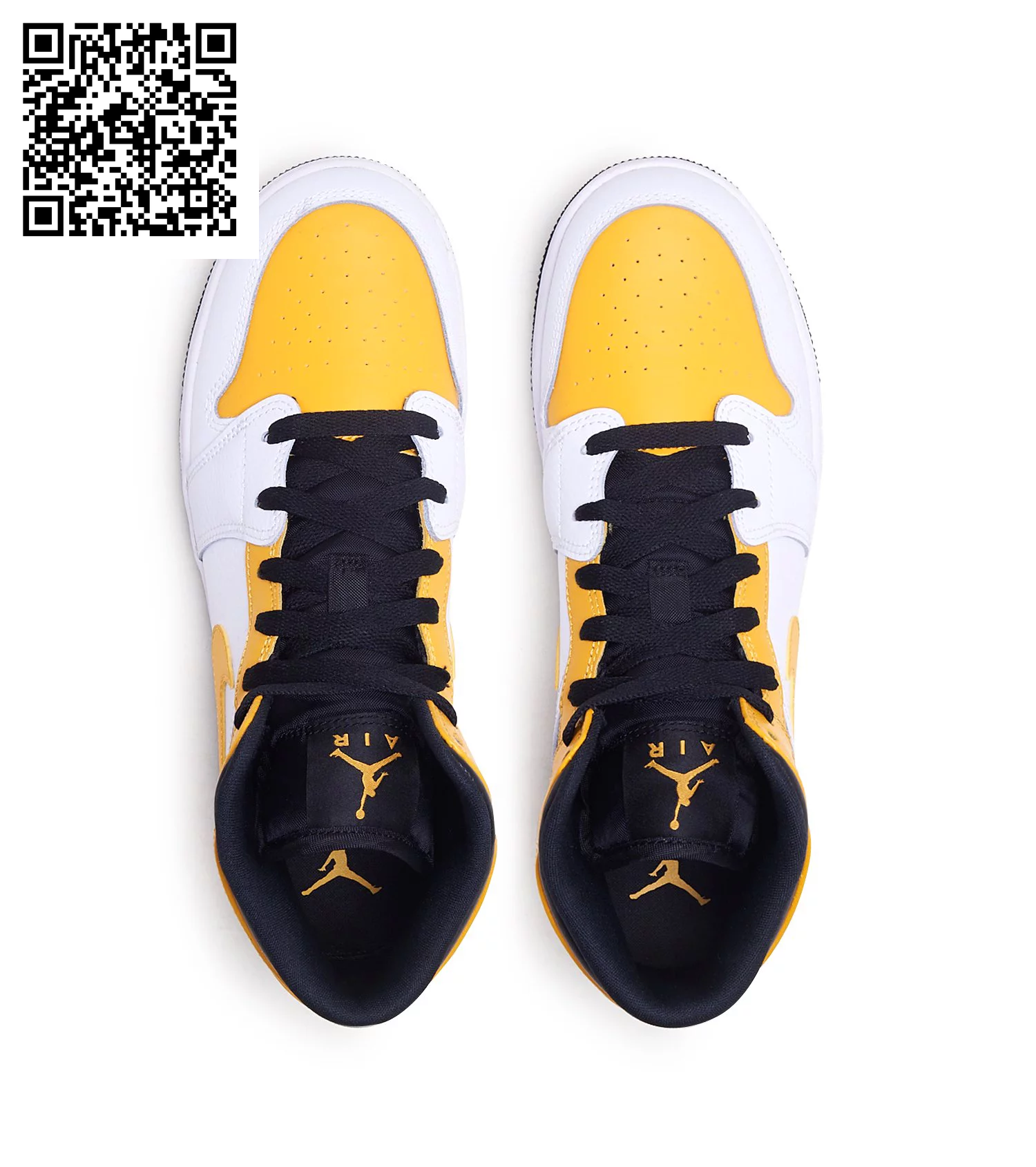 Big Kid'S Jordan 1 Mid "University Gold" White/University Gold-Blk (554725 170) - 6