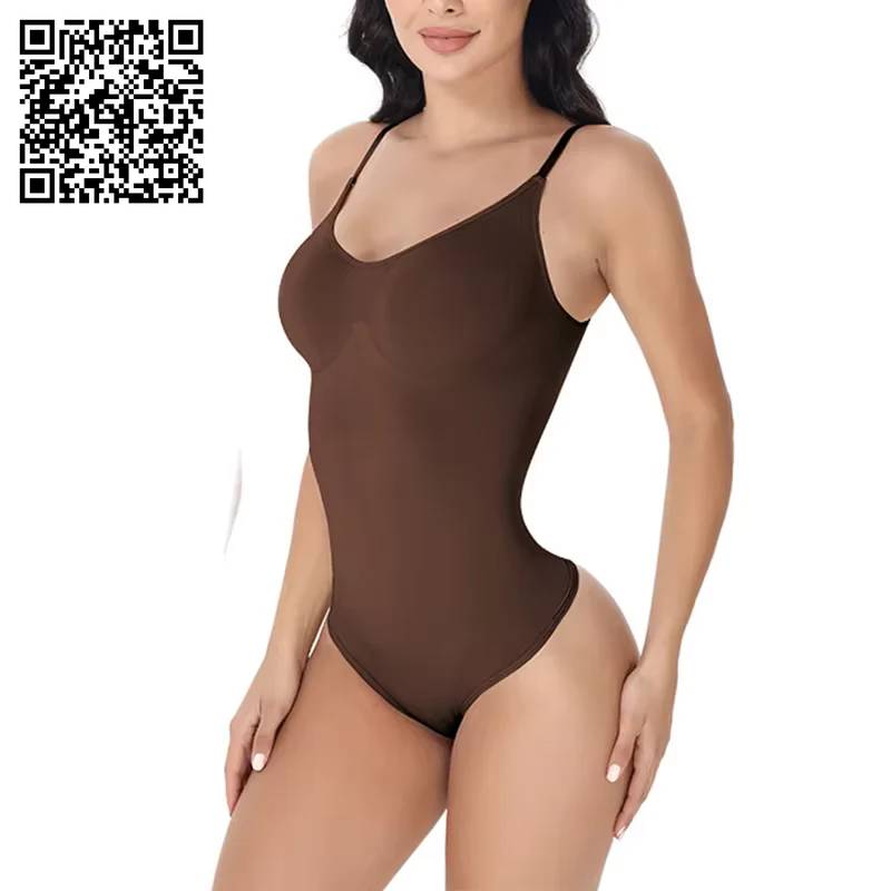 Super Sale V Neck Spaghetti Strap Bodysuit Compression Body Suits Open Crotch Shapewear Slimming Body Shaper Smooth Out Bodysuit